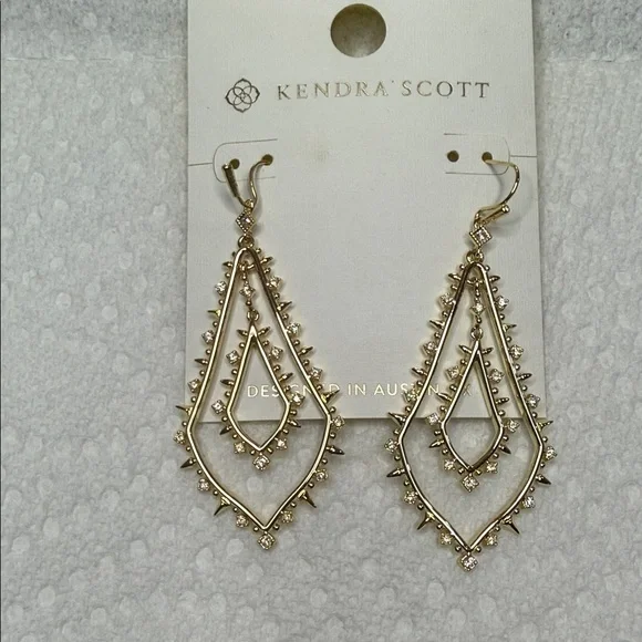 Kendra Scott Gold Geometric Earrings - Picture 3 of 8
